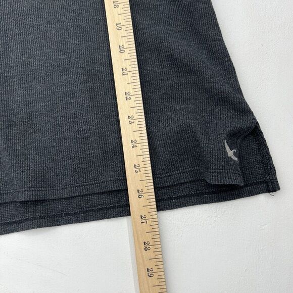 Eddie Bauer Thermal Cowl Neck Shirt Womens Large Gray Long Sleeve Waffle Knit - Picture 10 of 10